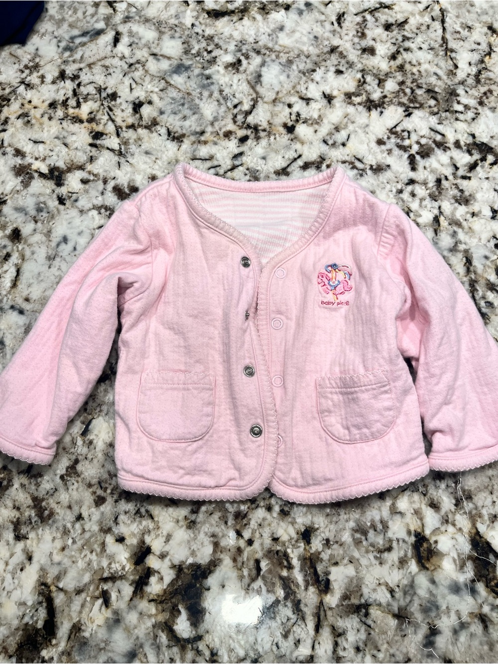 Vintage Baby Pink Snap-Front Girls' Cardigan Sweater